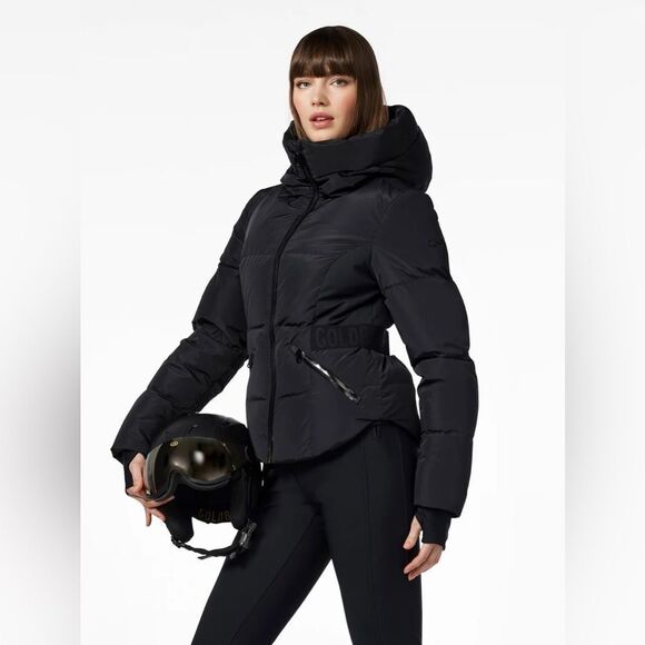 Goldbergh Lou Ski Jacket Black Waterproof Belted Down NWT US 8 (Runs Small) - Picture 1 of 13